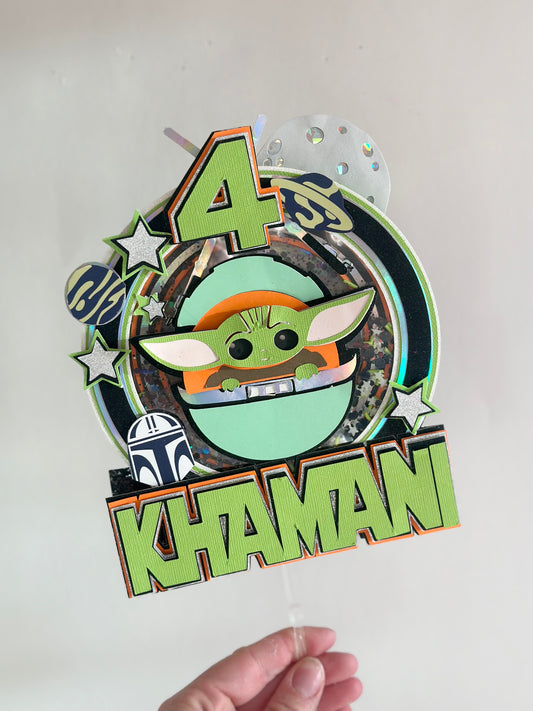 Green Alien Cake Topper