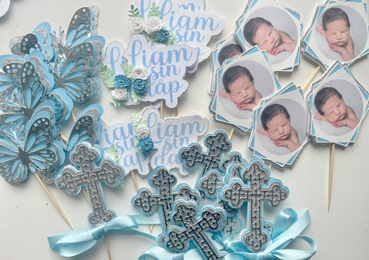 Baptism cupcake toppers