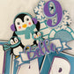 Personalized Penguin Birthday Cake Topper – Winter Wonderland Party Decoration
